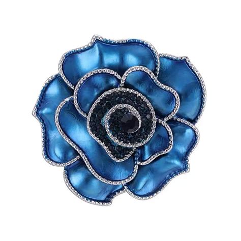 vintage classic blue flower chanel camellia corsage pin brooch|Chanel camellia dress.